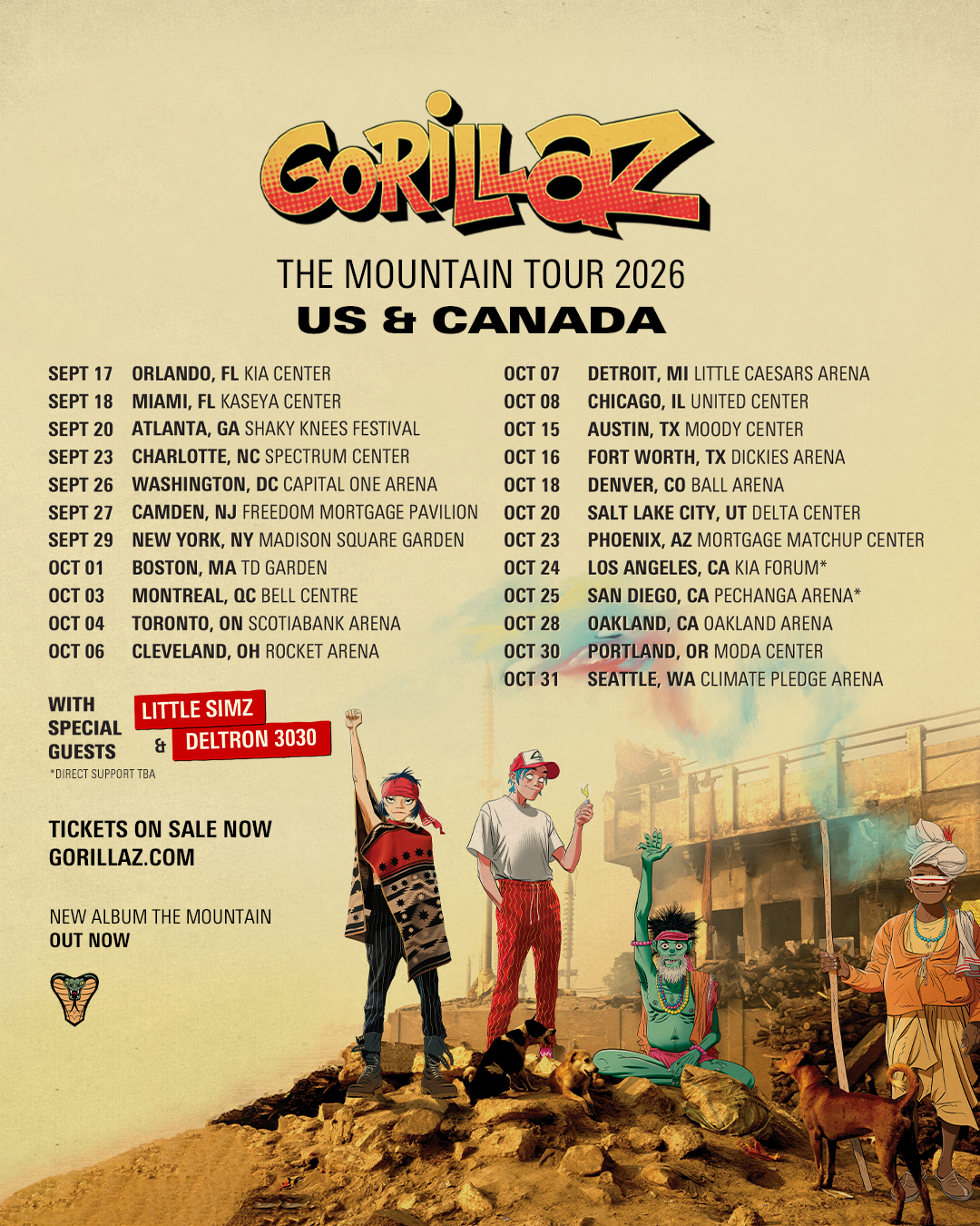 Gorillaz Tour Poster